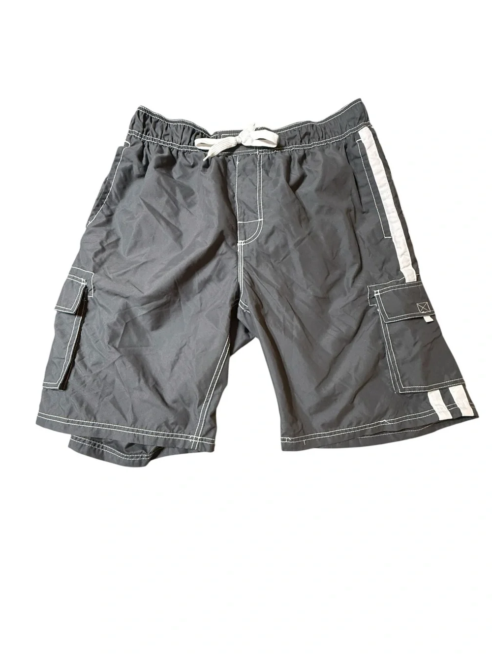 Kanu Surf Mens Swim Trunks Size XL Gray Barracuda Cargo Board Shorts Quick Dry